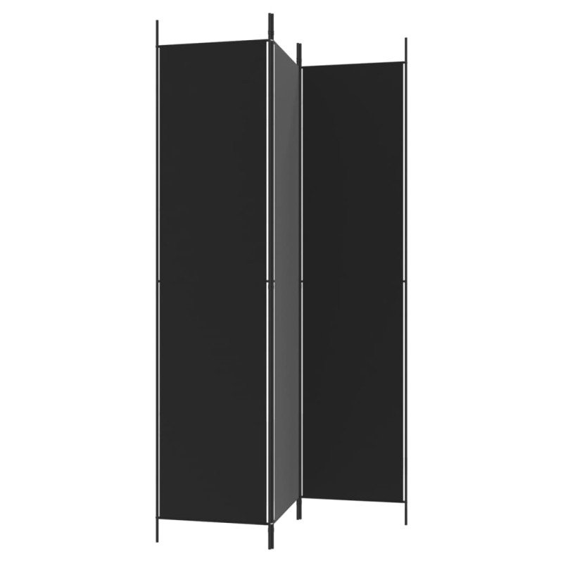 vidaXL 3-panelový paraván čierny 150x220 cm látkový