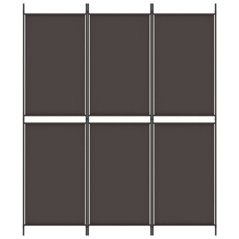 vidaXL 3-panelový paraván hnedý 150x180 cm látka
