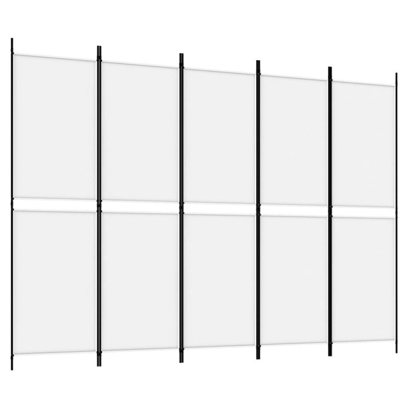 vidaXL 5-panelový paraván biely 250x180 cm látka