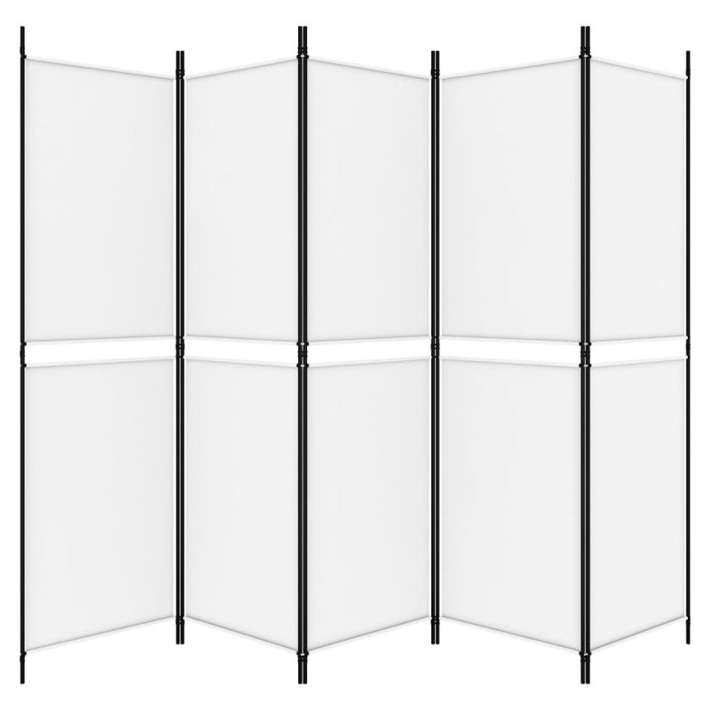 vidaXL 5-panelový paraván biely 250x180 cm látka