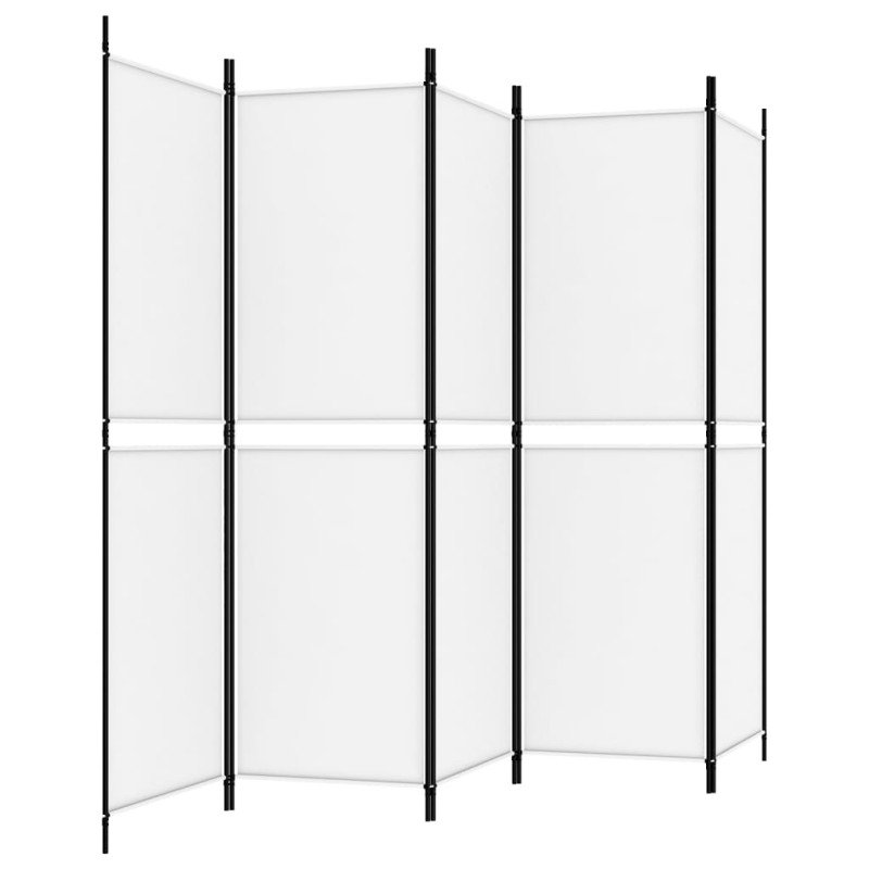 vidaXL 5-panelový paraván biely 250x180 cm látka