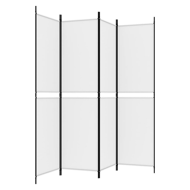 vidaXL 4-panelový paraván biely 200x200 cm látkový