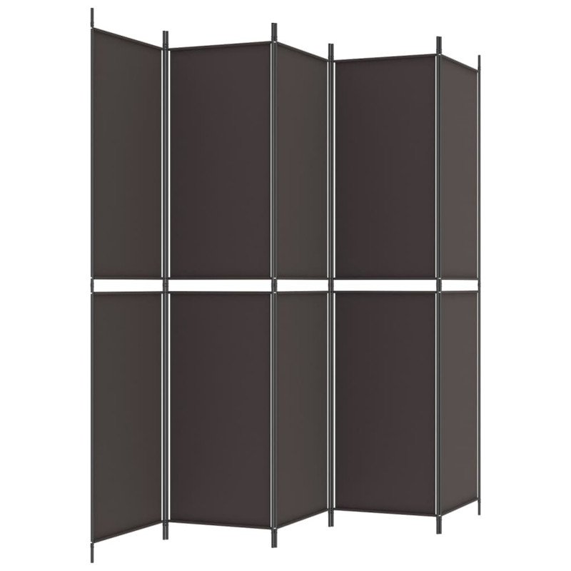 vidaXL 5-panelový paraván hnedá 250x220 cm látkový