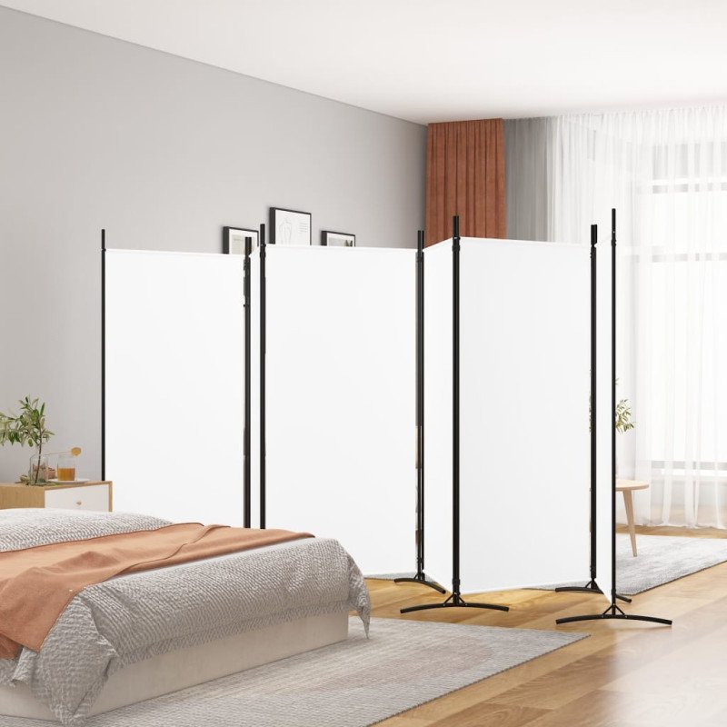 vidaXL 6-panelový paraván biely 520x180 cm látkový