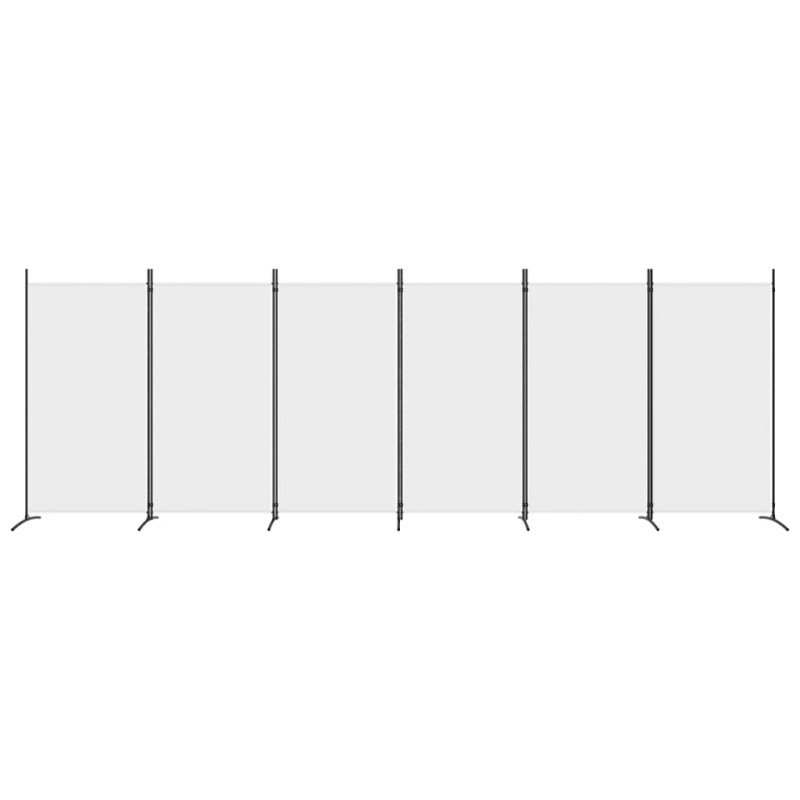 vidaXL 6-panelový paraván biely 520x180 cm látkový