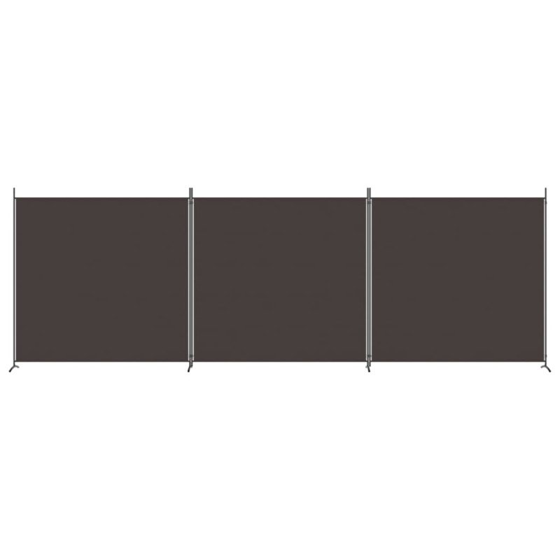 vidaXL 3-panelový paraván hnedý 525x180 cm látkový