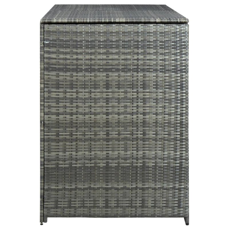 vidaXL Polyratanová ohrada na dva vonkajšie odpadkové koše antracitová 148x77x111 cm  