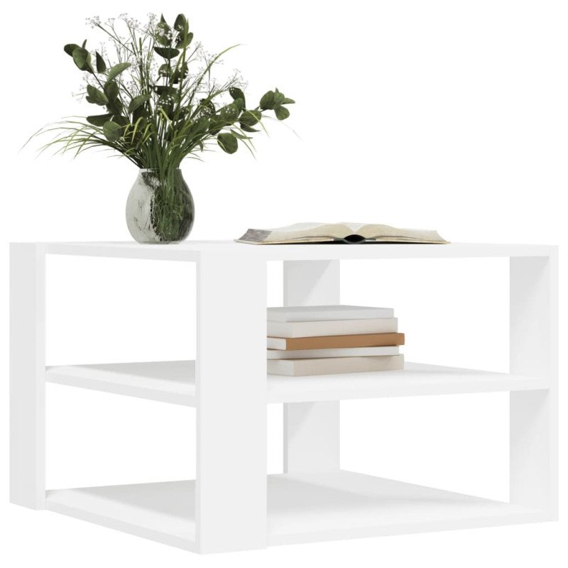 vidaXL Konferenčný stolík biely 59,5x59,5x40 cm kompozitné drevo