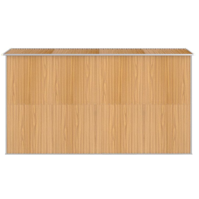 vidaXL Záhradná kôlňa bledohnedá 192x357x223 cm pozinkovaná oceľ