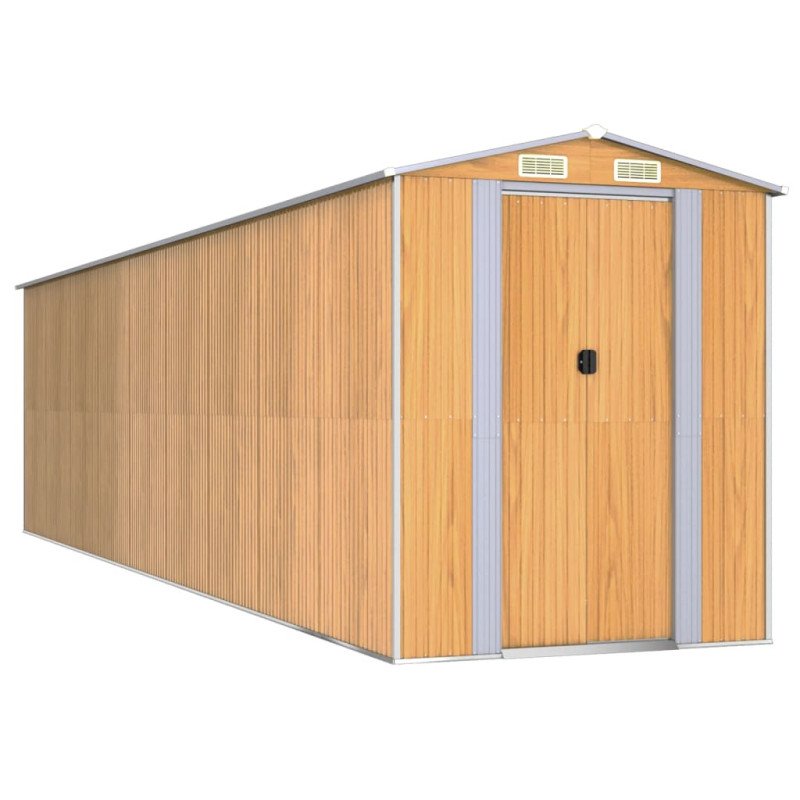vidaXL Záhradná kôlňa bledohnedá 192x772x223 cm pozinkovaná oceľ
