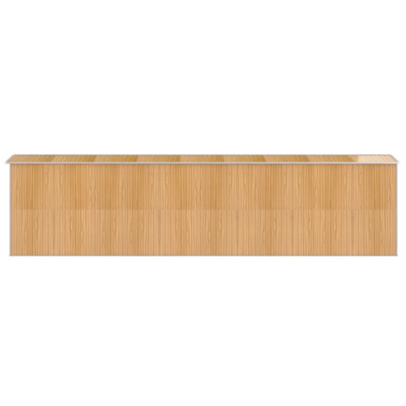 vidaXL Záhradná kôlňa bledohnedá 192x772x223 cm pozinkovaná oceľ