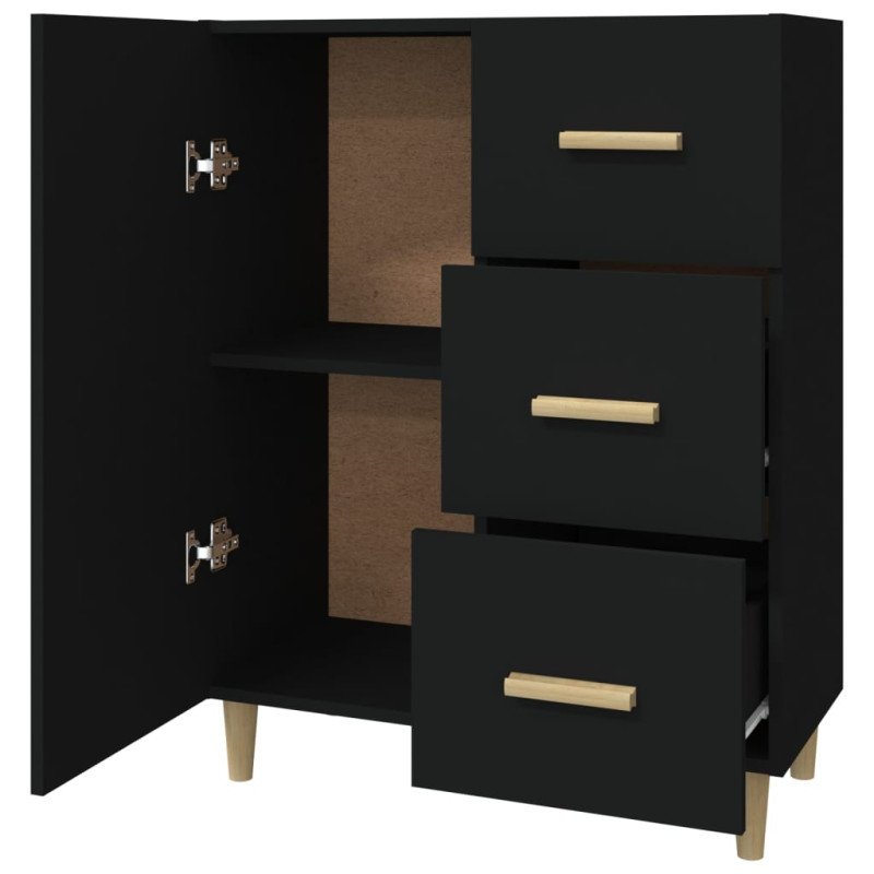 vidaXL Komoda čierna 69,5x34x90 cm kompozitné drevo