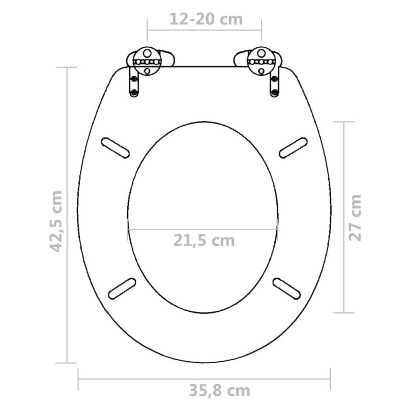 vidaXL WC sedadlo, MDF, pomalé sklápanie, jednoduchý dizajn, biele