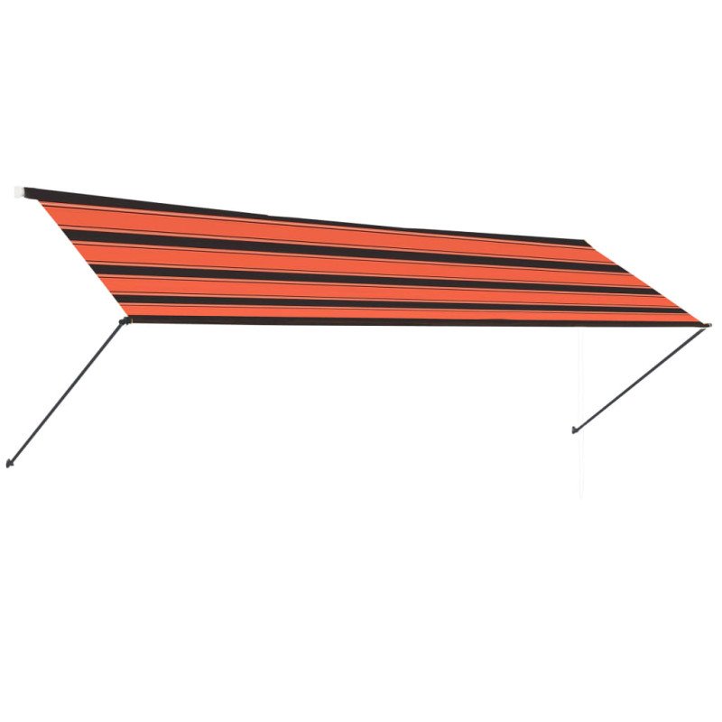 vidaXL Zaťahovacia markíza s LED 300x150 cm oranžová a hnedá