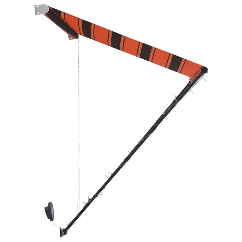 vidaXL Zaťahovacia markíza s LED 300x150 cm oranžová a hnedá