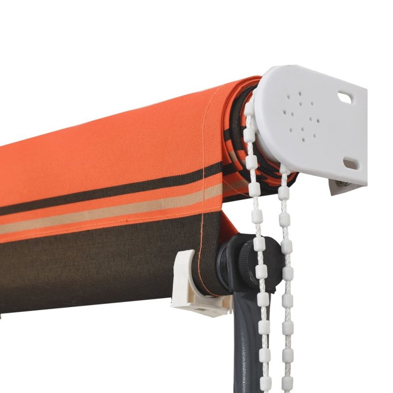 vidaXL Zaťahovacia markíza s LED 300x150 cm oranžová a hnedá