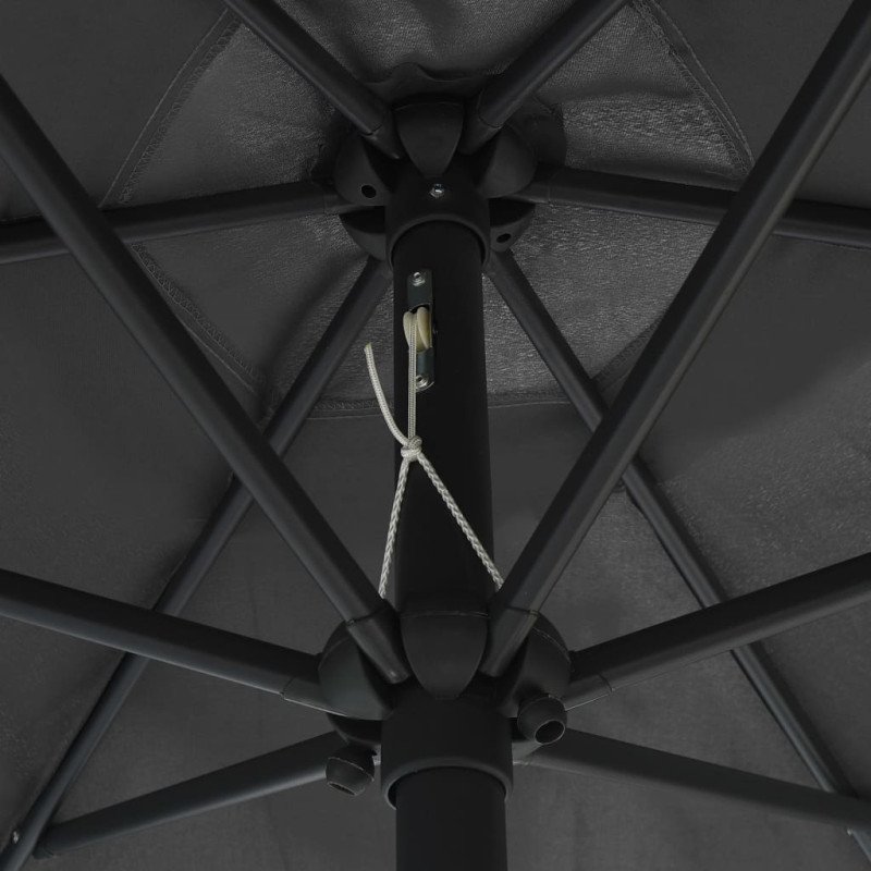 vidaXL Slnečník s LED a hliníkovou tyčou 270 cm, antracitový