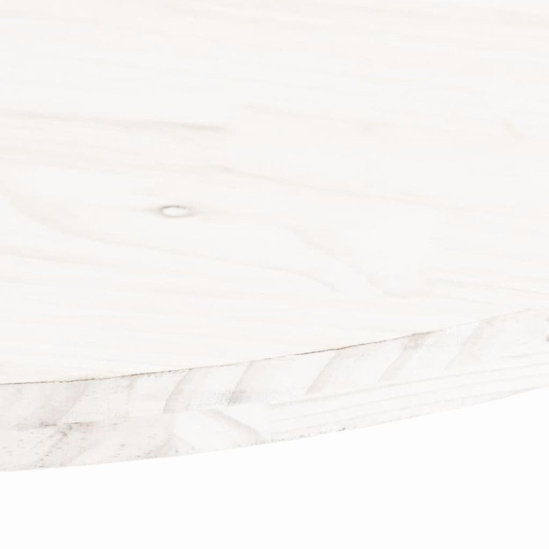 vidaXL Stolová doska, biela 80x40x2,5 cm, borovicový masív, oválna
