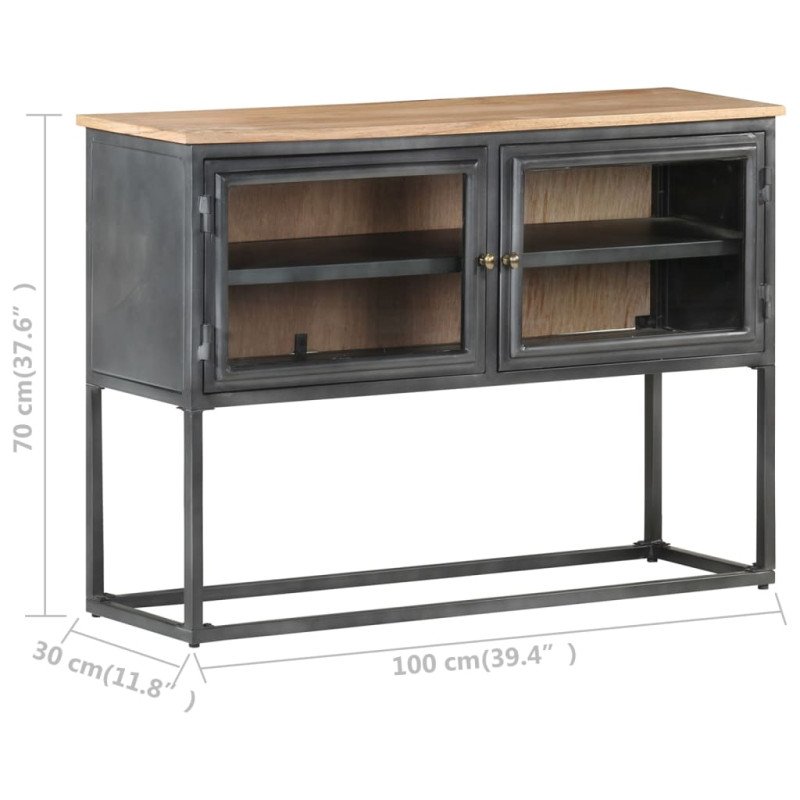 vidaXL Komoda sivá 100x30x70 cm masívne akáciové drevo