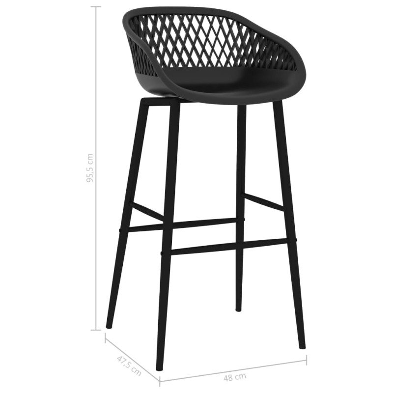 vidaXL Barové stoličky 4 ks čierne