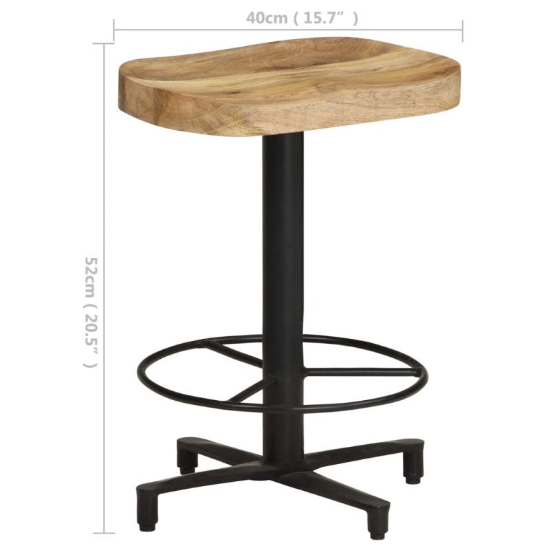 vidaXL Barové stoličky 2 ks 52 cm mangovníkový masív
