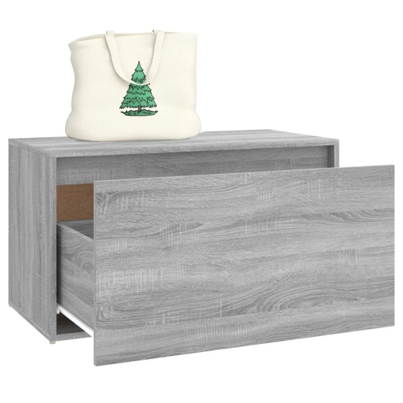 vidaXL Lavica do chodby 80x40x45 cm sivý dub sonoma spracované drevo