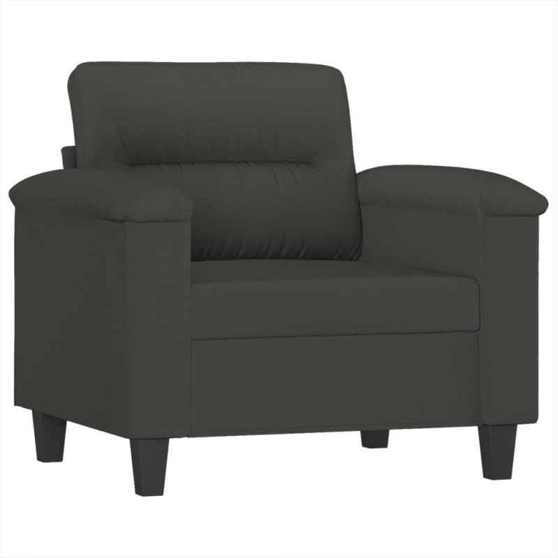 vidaXL Kreslo s podnožkou tmavosivé 60 cm mikrovlákno látkové