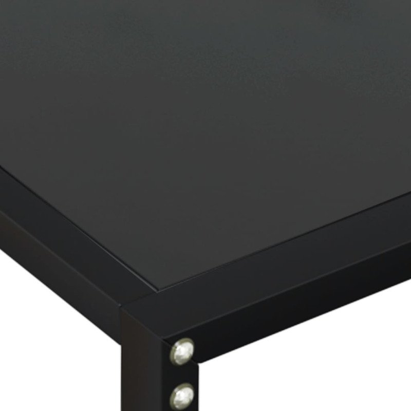 vidaXL Konzolový stolík čierny 180x35x75,5 cm tvrdené sklo