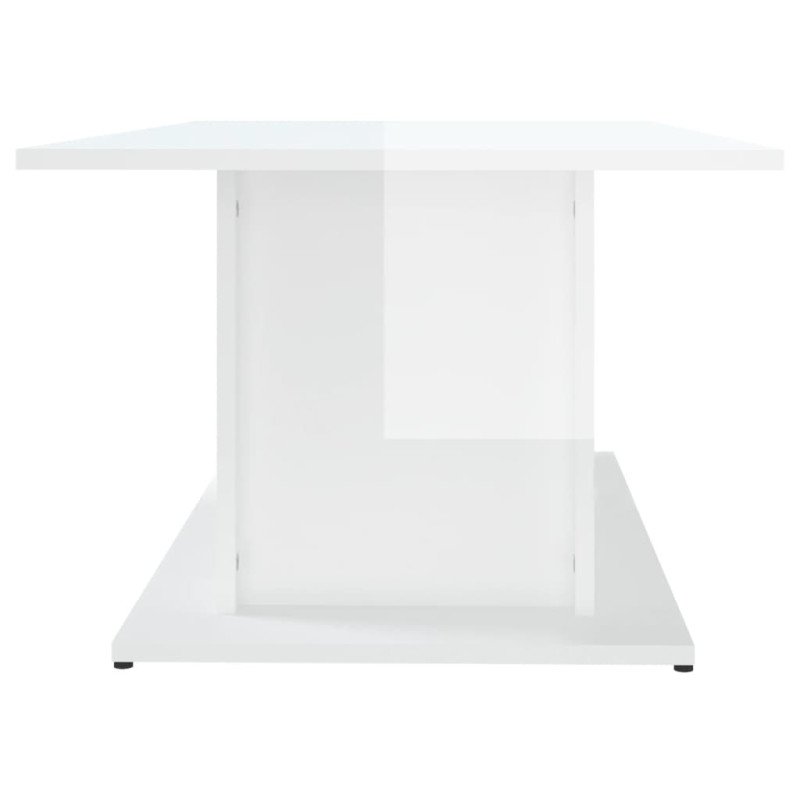 vidaXL Konferenčný stolík lesklý biely 102x55,5x40 cm drevotrieska