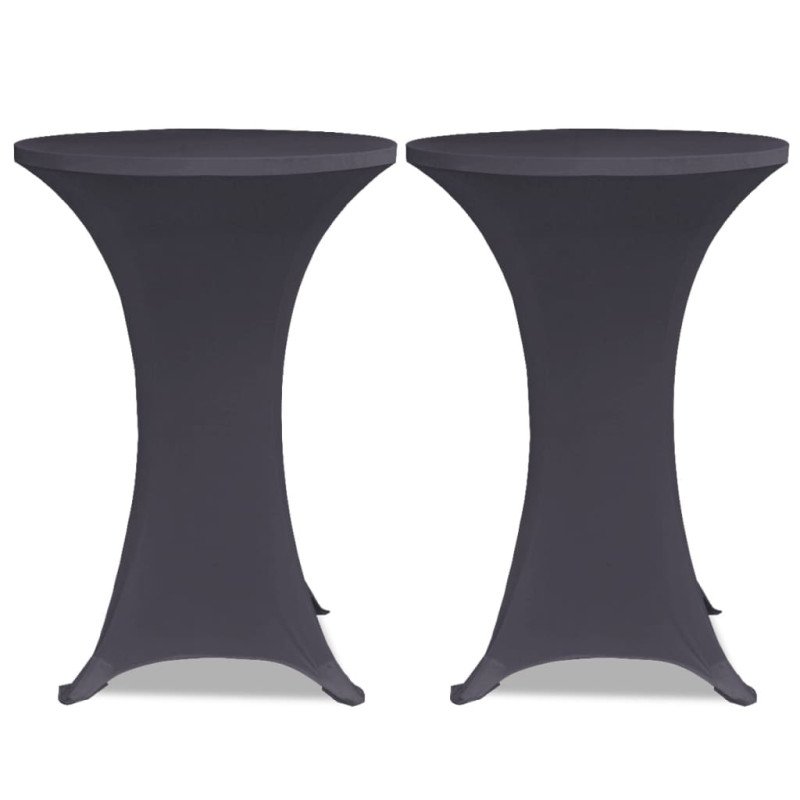 vidaXL Naťahovací poťah na stôl, 2 ks, 80 cm, antracitový