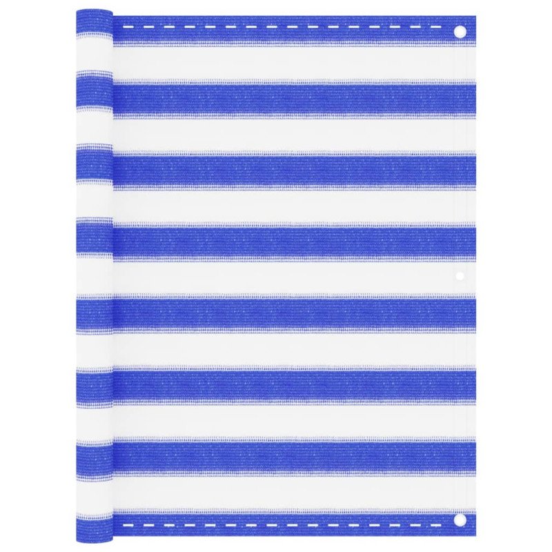 vidaXL Balkónová markíza modrá a biela 90x500 cm HDPE