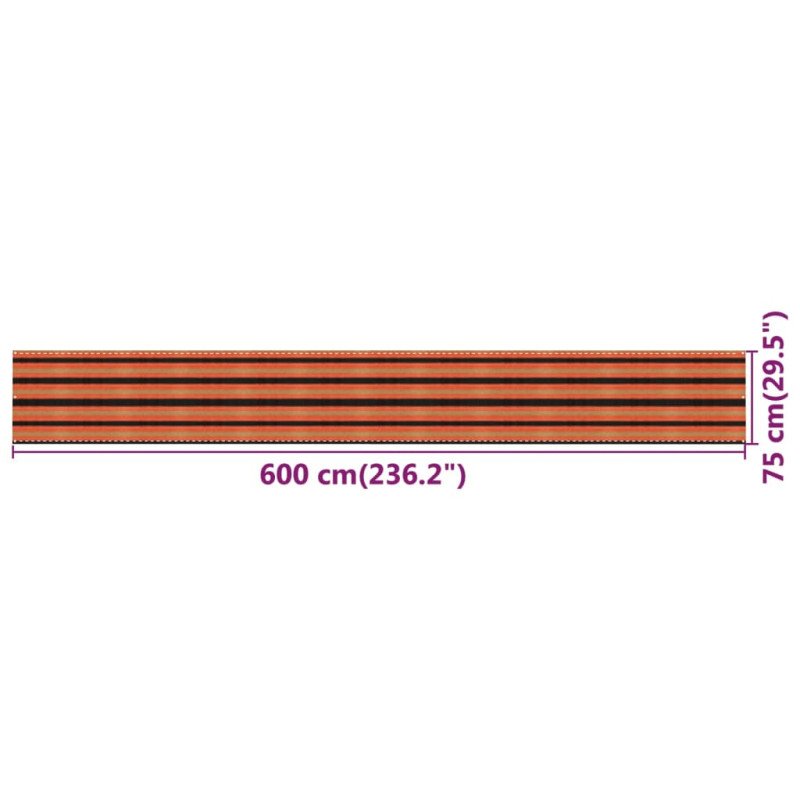 vidaXL Balkónová markíza, viacfarebná 75x600 cm, HDPE