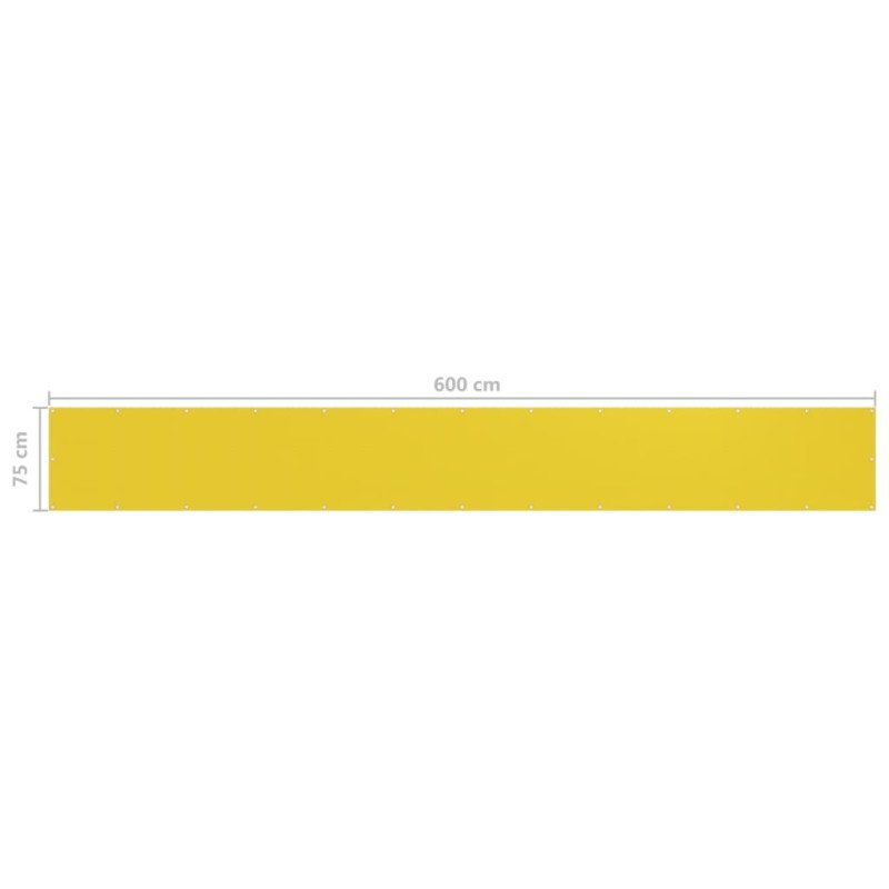 vidaXL Balkónová markíza, žltá 75x600 cm, HDPE