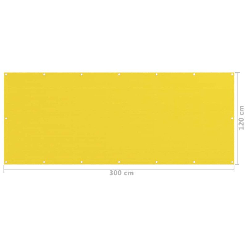 vidaXL Balkónová markíza žltá 120x300 cm HDPE