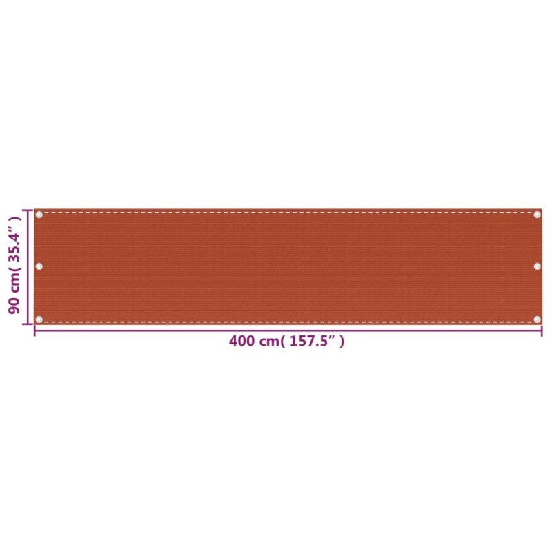 vidaXL Balkónová markíza oranžová 90x400 cm HDPE