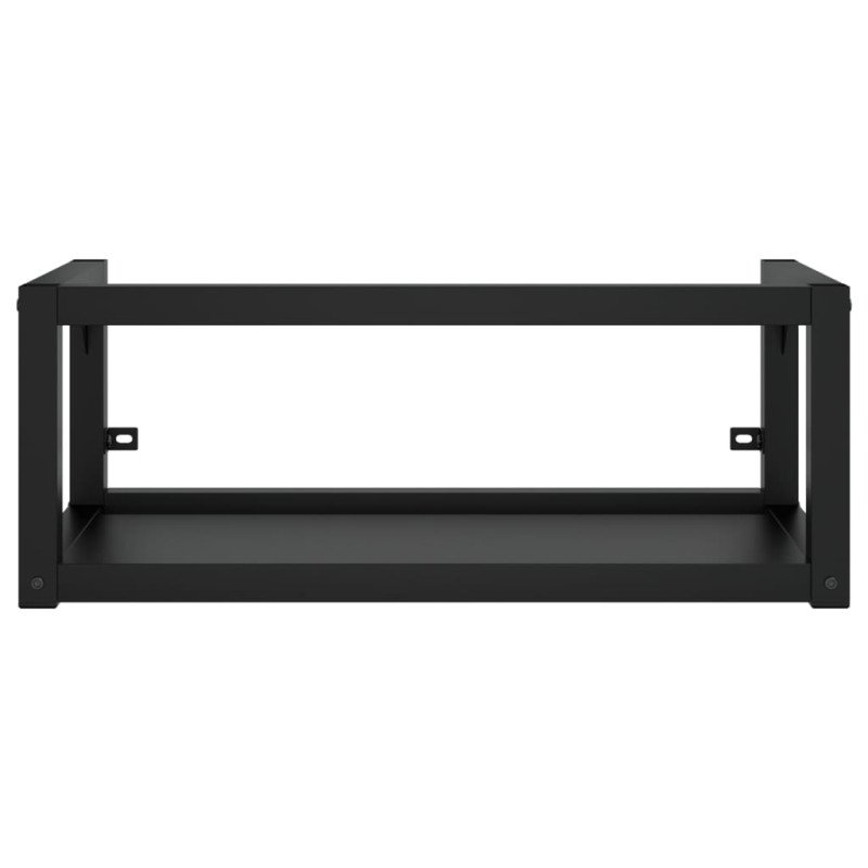 vidaXL Nástenný rám na umývadlo čierny 79x38x31 cm železo 