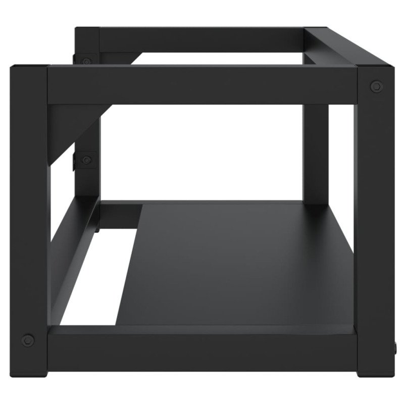 vidaXL Nástenný rám na umývadlo čierny 79x38x31 cm železo 