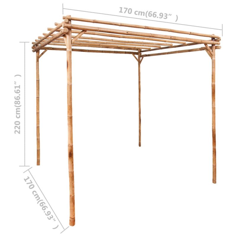 vidaXL Pergola 170x170x220 cm bambusová 