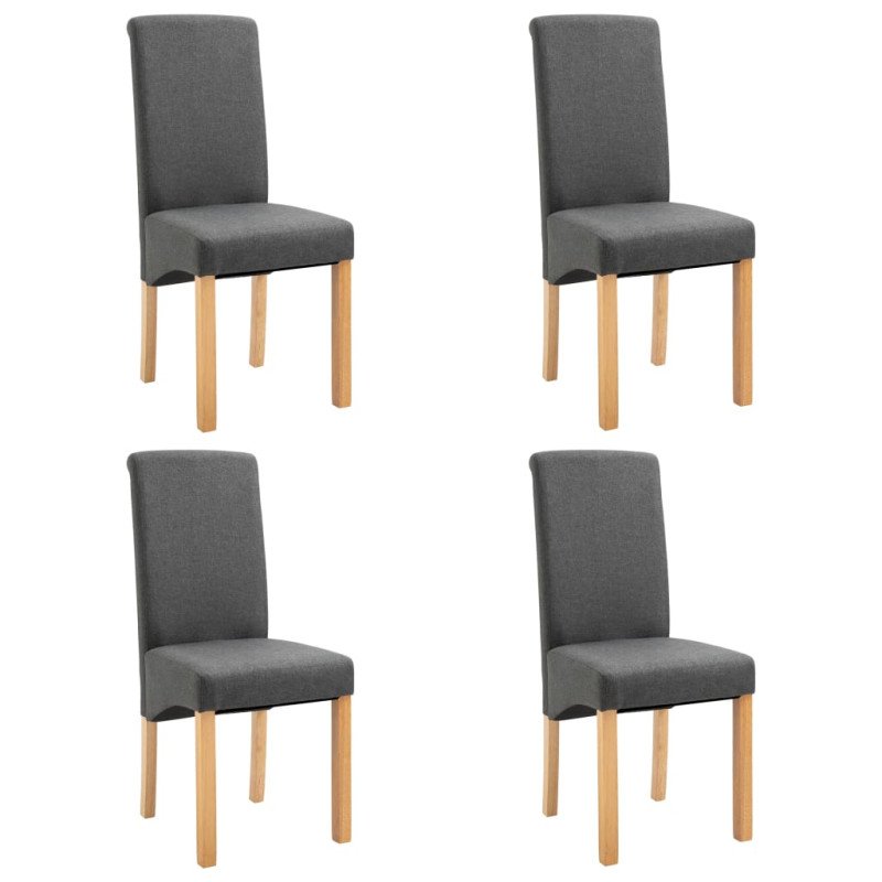 vidaXL Jedálenské stoličky 4 ks sivé látkové