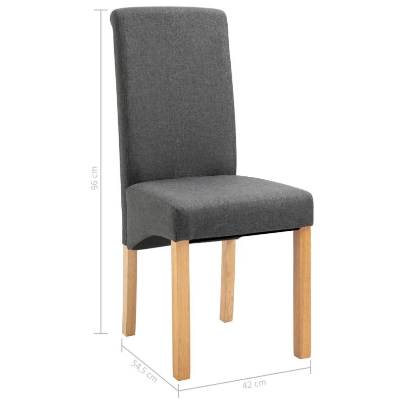 vidaXL Jedálenské stoličky 4 ks sivé látkové