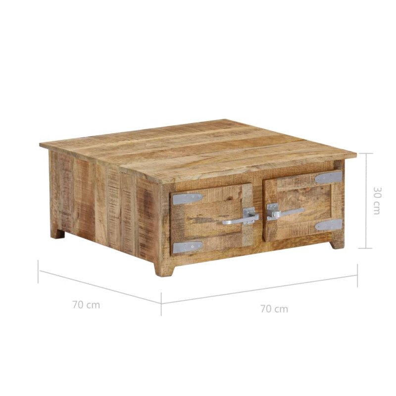 vidaXL Konferenčný stolík 70x70x30 cm mangovníkový masív