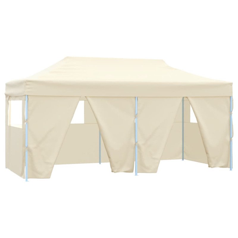 vidaXL Profesionálny skladací párty stan+4 steny 3x6 m, oceľ, krémový