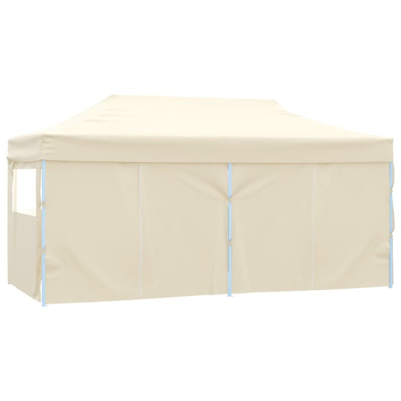 vidaXL Profesionálny skladací párty stan+4 steny 3x6 m, oceľ, krémový