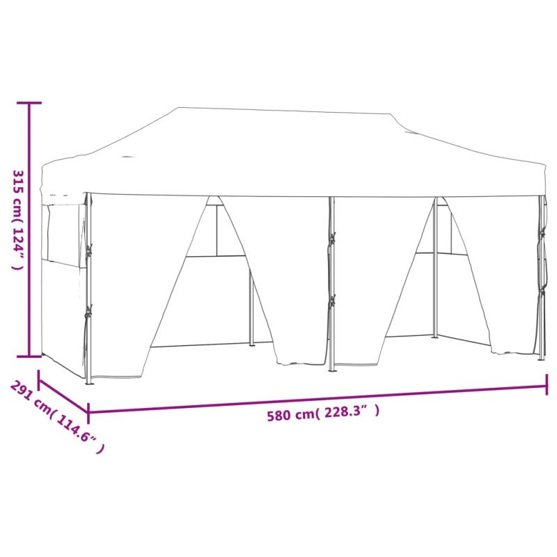 vidaXL Profesionálny skladací párty stan+4 steny 3x6 m, oceľ, krémový