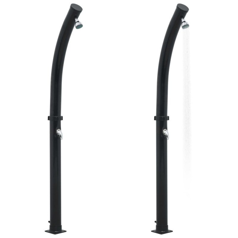 vidaXL Solárna sprcha čierna 214 cm 20 l
