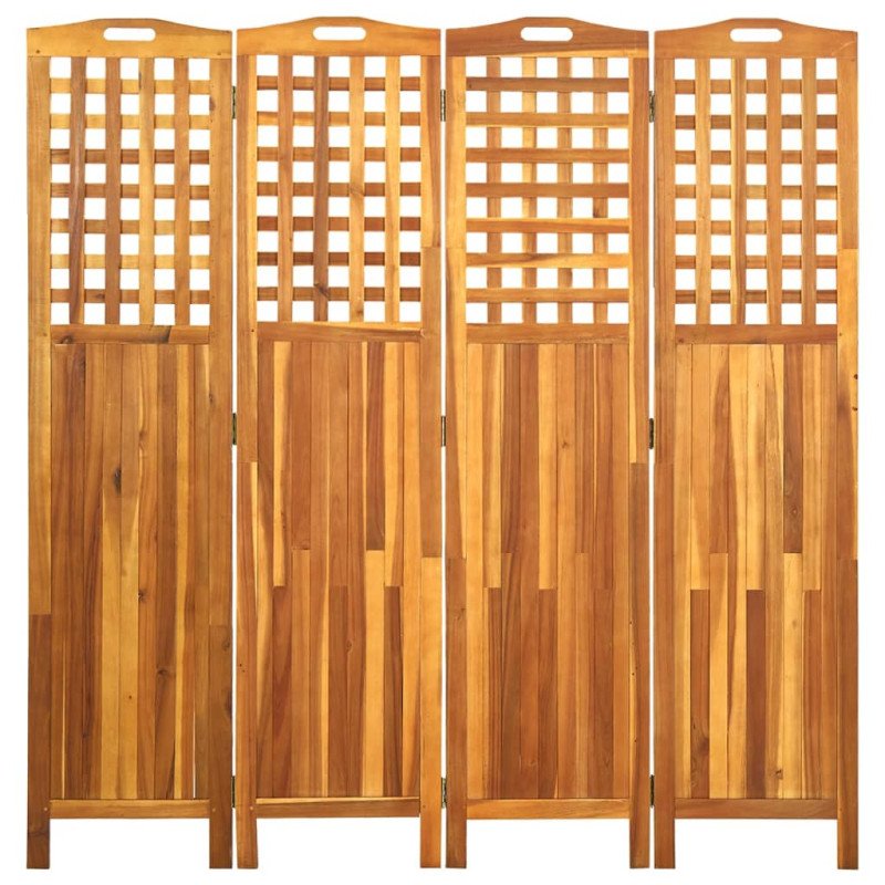 vidaXL 4-panelový paraván 161x2x170 cm masívne akáciové drevo