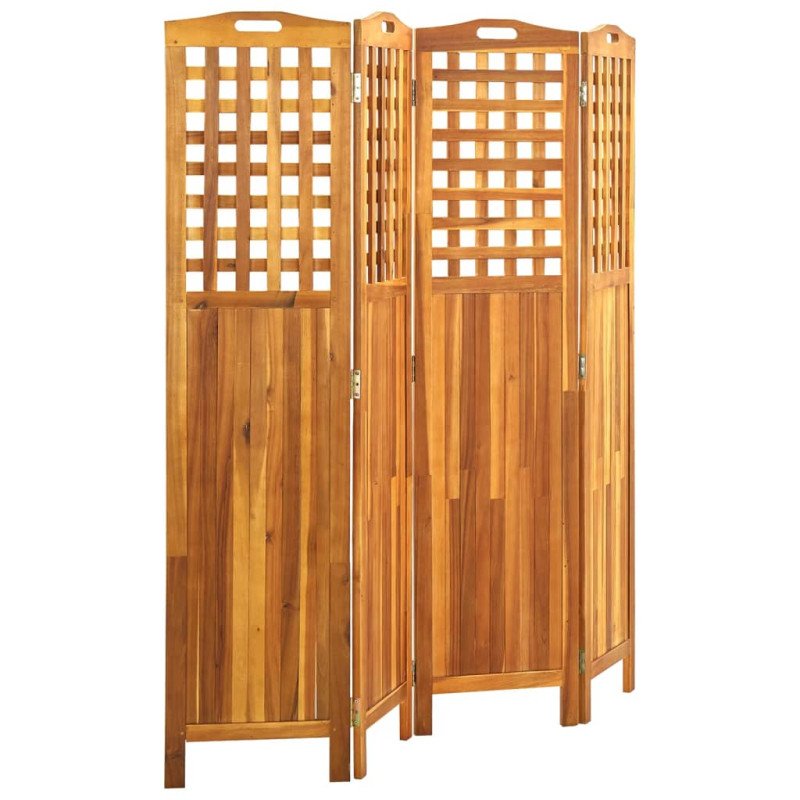 vidaXL 4-panelový paraván 161x2x170 cm masívne akáciové drevo