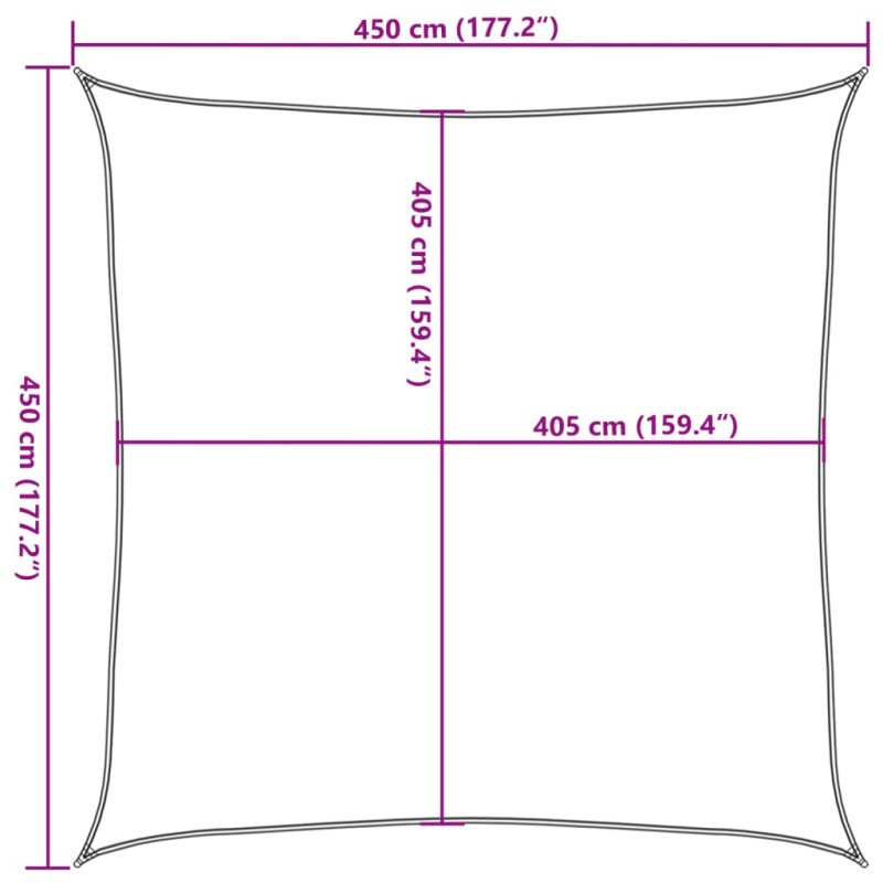 vidaXL Tieniaca plachta 160 g/m² tmavozelená 4,5x4,5 m HDPE