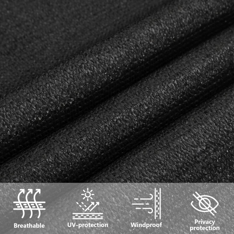 vidaXL Tieniaca plachta 160 g/m², čierna 2x2 m, HDPE
