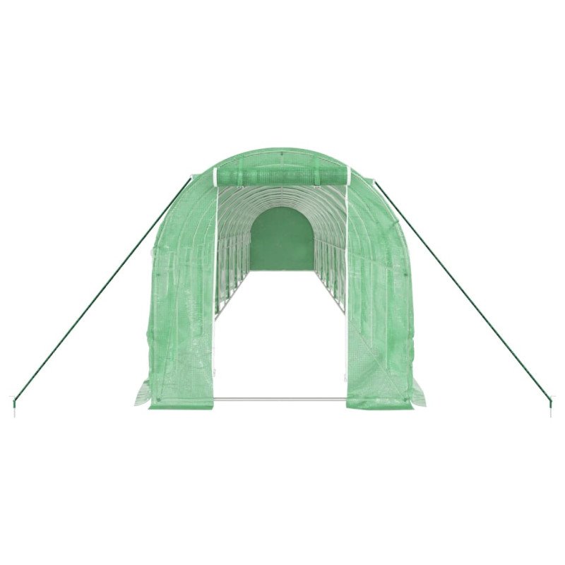 vidaXL Fóliovník s oceľovým rámom zelený 28 m² 14x2x2 m